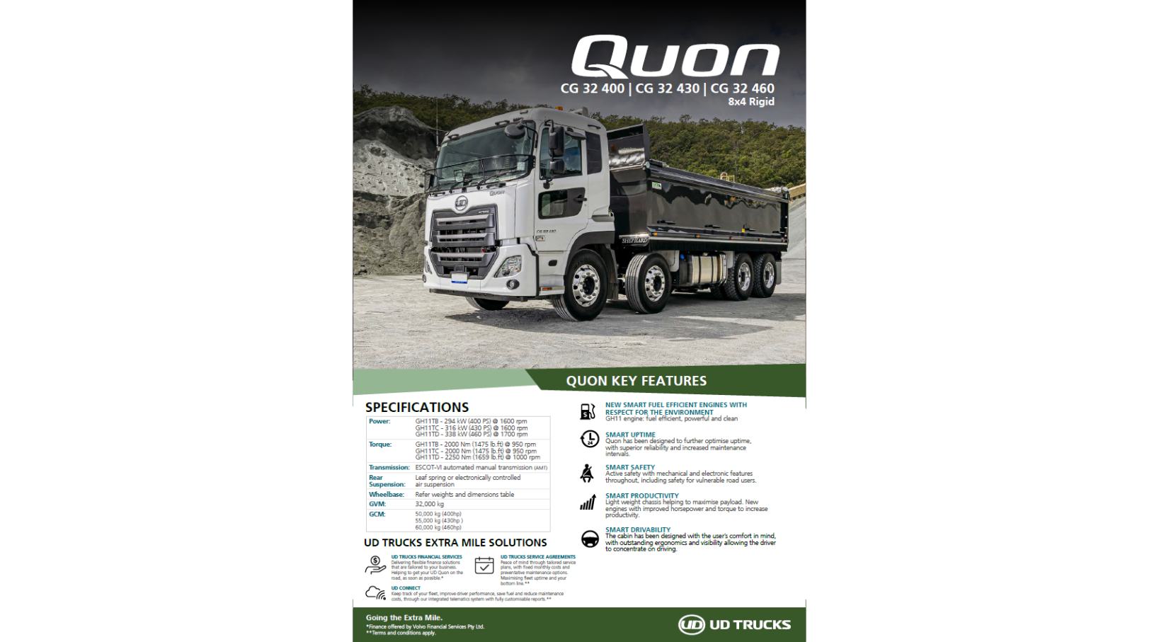 Quon CG 32 400 430 460 Spec Sheet