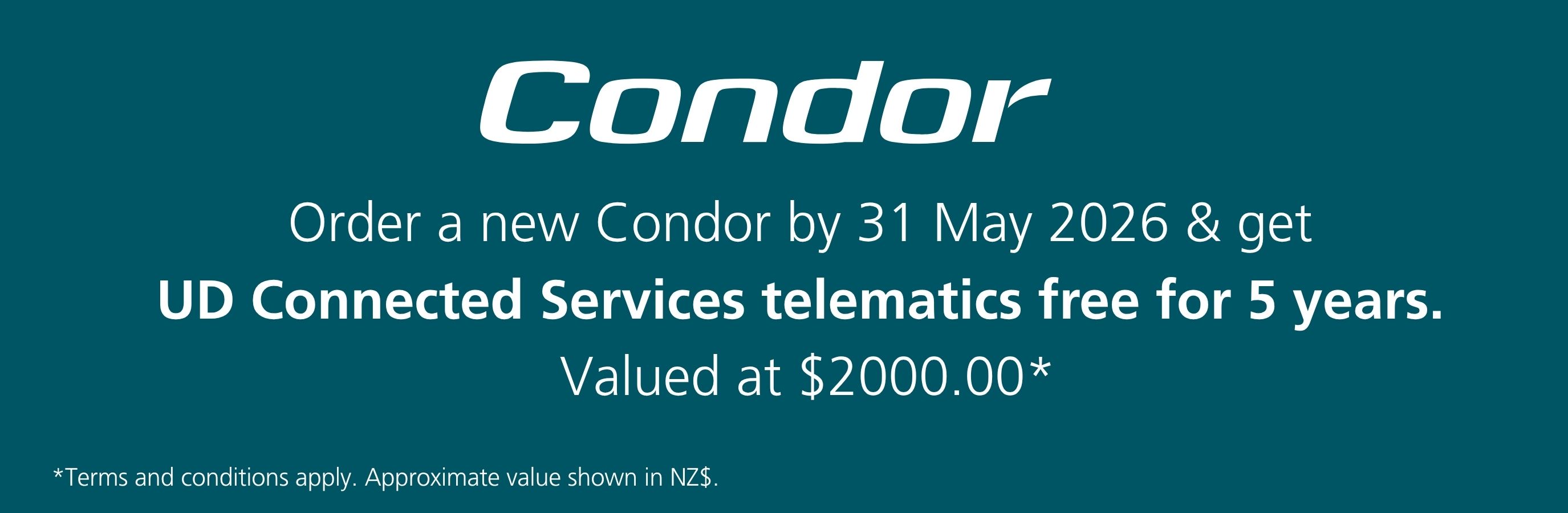 Condoe New Zealand Deal for Truck ordered in May 2026