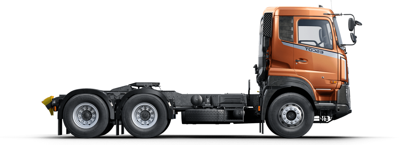 រថយន្តដឹកទំនិញពណ៌ទឹកក្រូចចោលក្រុមហ៊ុនថ្មី