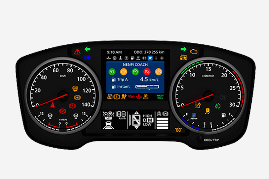  Instrument panel affords excellent visibility