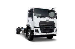 White commercial truck cab on white background.